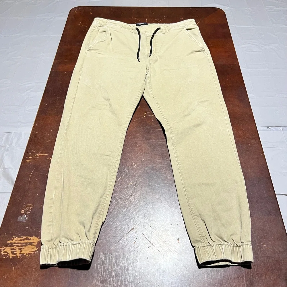 Denizen from Levis Mens Tan Twill Jogger Pants Khaki Tapered Drawstring L 74321